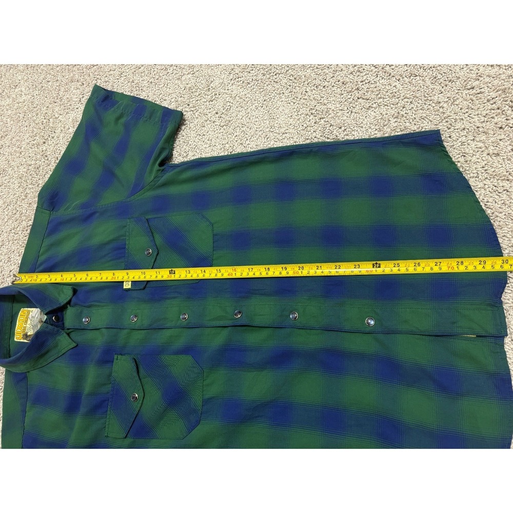 DIXXON Flannel Co. Tahoe Bamboo Blend Short Sleeve Pearl Snap Shirt Green Mens M - Picture 13 of 15